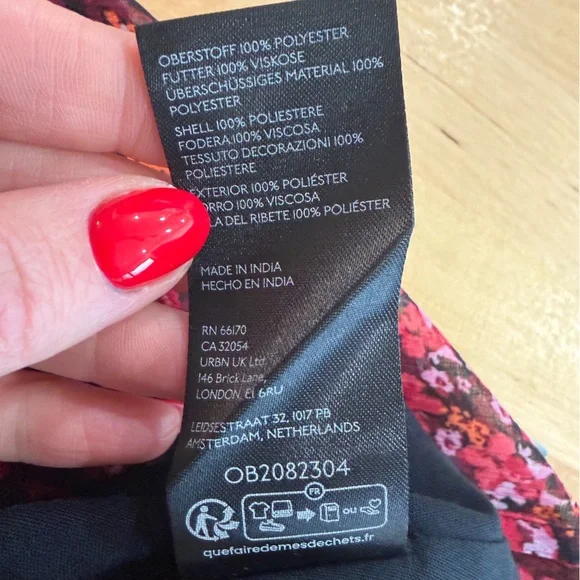 Anthropologie Tie Halter Ruffled Floral Mini Dress - Picture 7 of 7